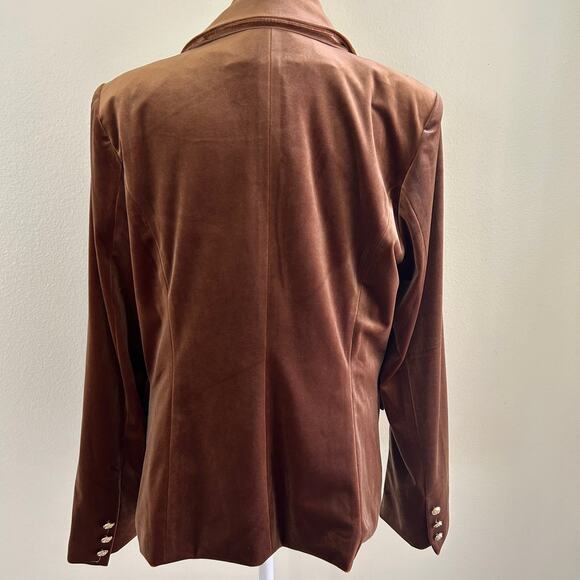Choklate Paris Blazer Ladies Velvet Double Breasted Bronze SZ42/10 Classic - Picture 5 of 12